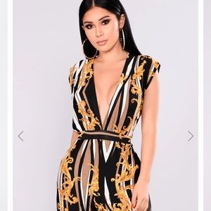 Fashionova Gold and black jumpsuit